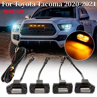4Pcs/set Car Front Hood Grille Light Raptor LED Light Grille LED Lights Fit para Toyota Tacoma