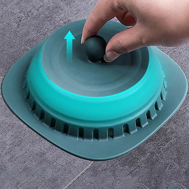 2pcs Floor Drain Cover Strainer Kitchen Sink Filter Shower Drain Hair Catcher Stopper Deodorant Anti-Clogging Bathroom Accessories