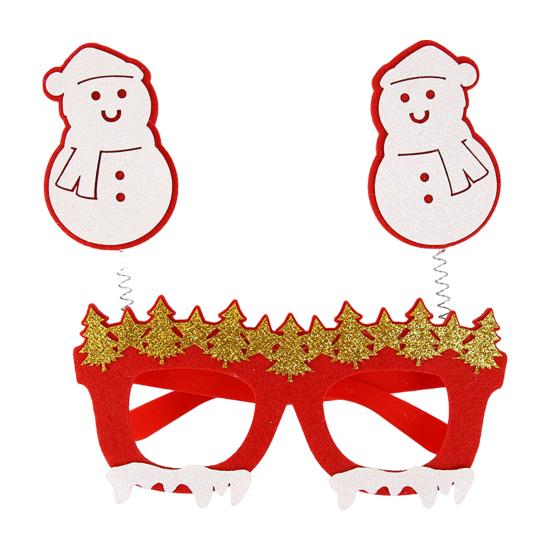 Holiday Party Supplies for Photos Christmas Glasses Photo Booth Props, Felt Reindeer Santa Snowman Eyeglasses Festive Costume Holidays Party,