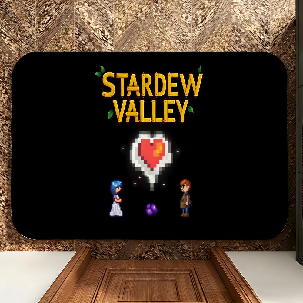 Game S-Stardew V-Valley Floor Mat Soft Flannel Entrance Door Mat Non Slip Absorbent Bathroom Bedroom Floor Rug