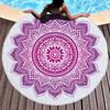 Gradient Geometric Mandala Round Beach Towel With Tassels Microfiber Water-Absorbent Bath Towel Laying Beach Yoga Mat 150Cm