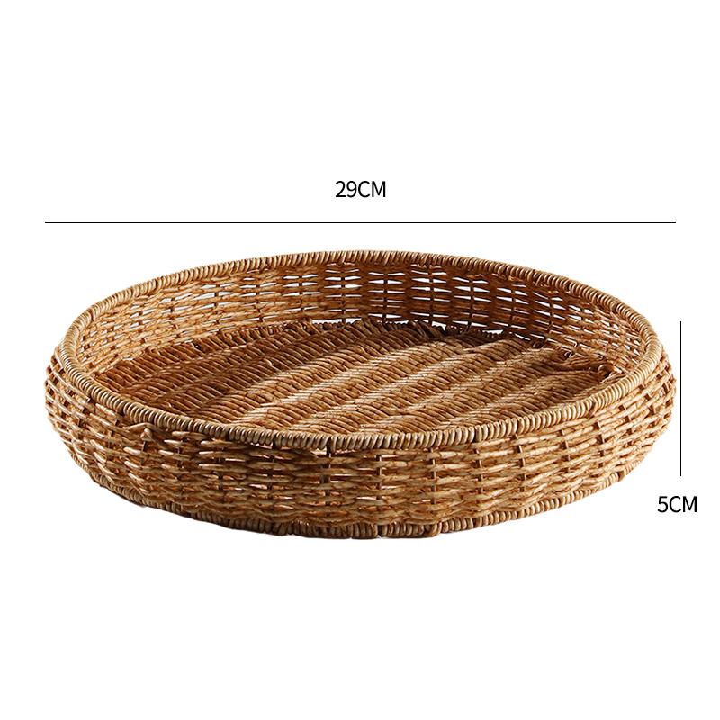 Imitation Rattan Storage Basket Fruit Basket Snack Tray Refreshment Tray Candy Box Dried Fruit Plate Fruit Plate Storage Box