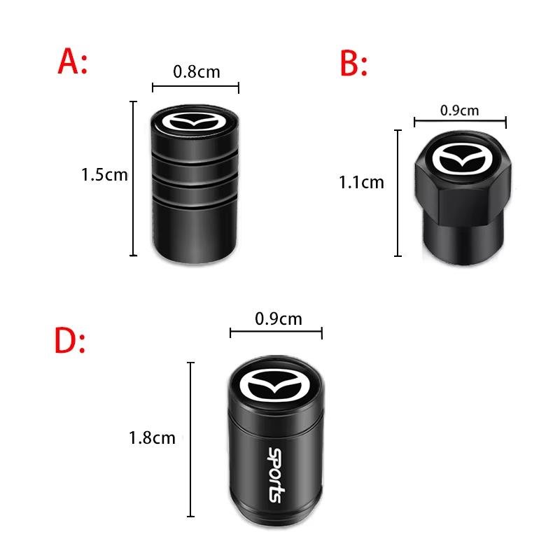 Car Wheel Tire Valve Caps Tyre Rim Stem Covers Airdust Waterproof For Mazda 2 CX9 CX5 Demio 5 CX3 MX5 3 MX3 Axela CX30 6 RX8 CX7