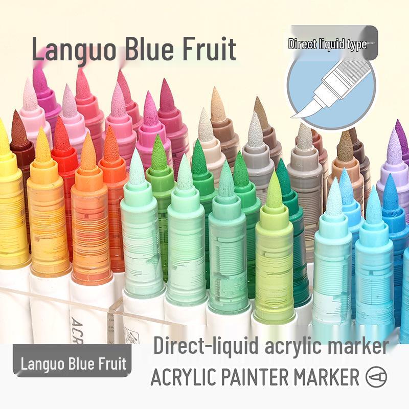 Misty Rain Blue Series Children's Liquid Acrylic Markers - New Colors for Drawing and Painting