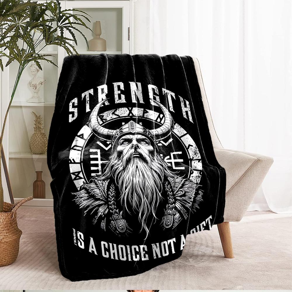 Viking Theme Printed Blanket - Perfect for Couch, Bed, Travel & Outdoor Use | Machine Washable, Cozy & Durable.