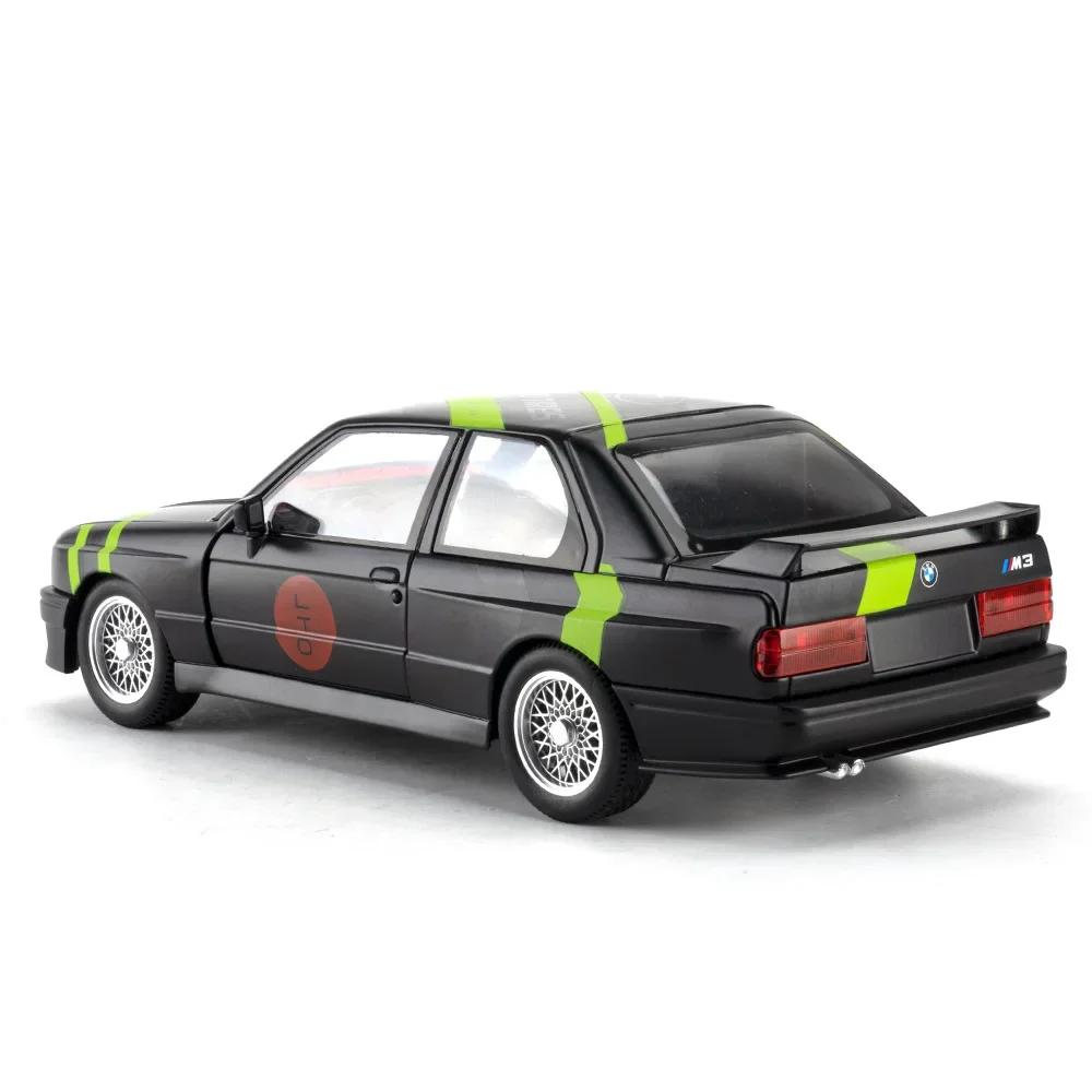 1:24 Scale M3 M4 Car Model Toy Diecast Metal Doors Opened Wheel Steering Miniature Racing Cars Models Sound Light Toys for Boys