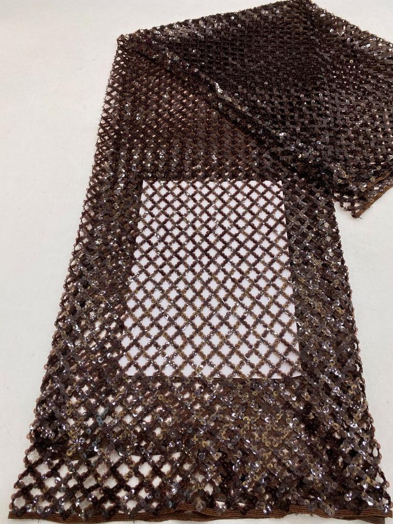 91x120cm Luxury Black Lace Fabric Nigerian Bride Sequins High Quality Tulle Fabric For Party Wedding Dress Sewing Sell