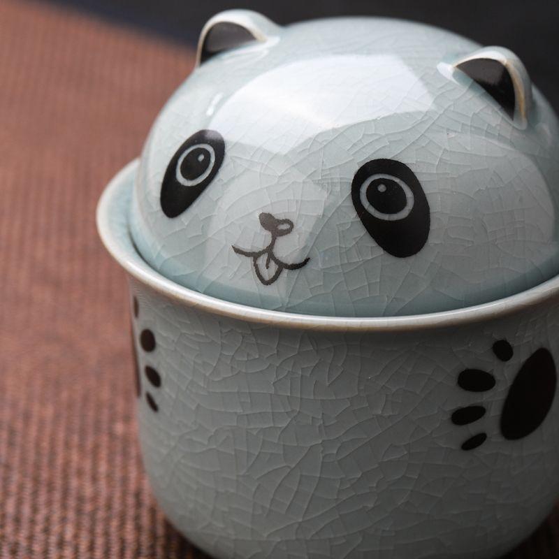 Creative Panda Ceramic Tea Set, Vintage Style 1 Teapot, 2 Tea Cups, Ceramic, Outdoor, Car-Mountable, Tea Infuser, TeaCup