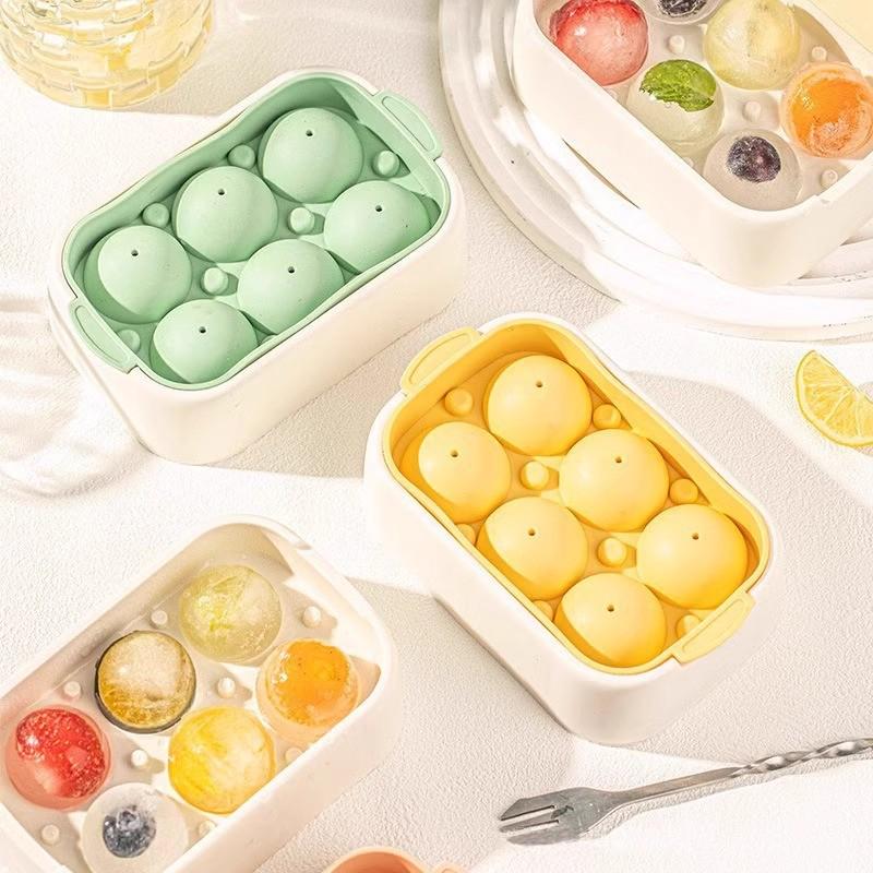 

Newcomer Silicone Mini Ice Hockey Mold: Round Ball Ice Cube Tray for Home Refrigerators