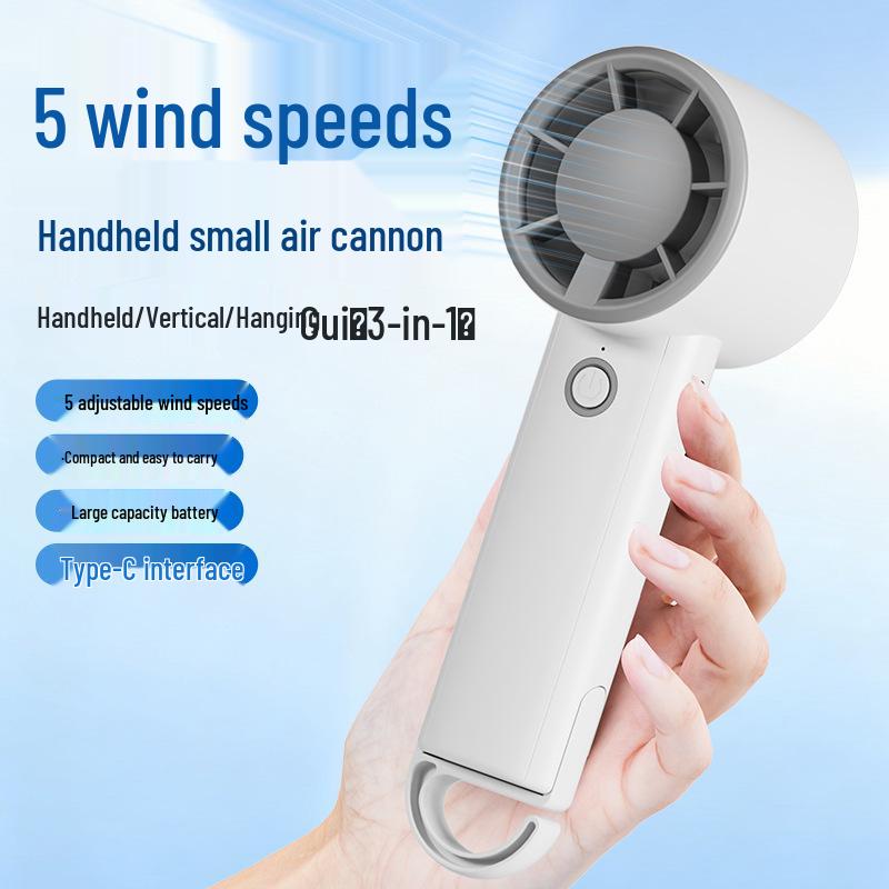 Rechargeable 3-in-1 Mini Handheld Fan: High Wind Power, Multi-Speed, Portable, Outdoor Use.