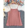 Waffle Patchwork Solid Color Cami Top, Slim Fit Fixed Button Camisole for Women Summer Crossbody Europe America
