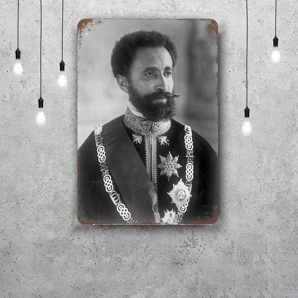 selassie Vintage Metal Tin Signs Posters Decor Retro Metal Plaque Wall Art Decor for Garage Bar