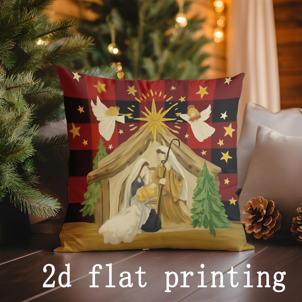 Home Decor Christmas-themed Rectangular Suitable For Sofa Bedroom Car Pillow Cover Cushion Rectangular Back Cushion