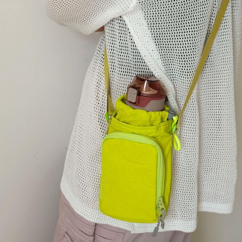 Purse Nylon Shoulder Bag Water Bottle Holde Mobile Phone Bag Casual Crossbody Bag  Travel