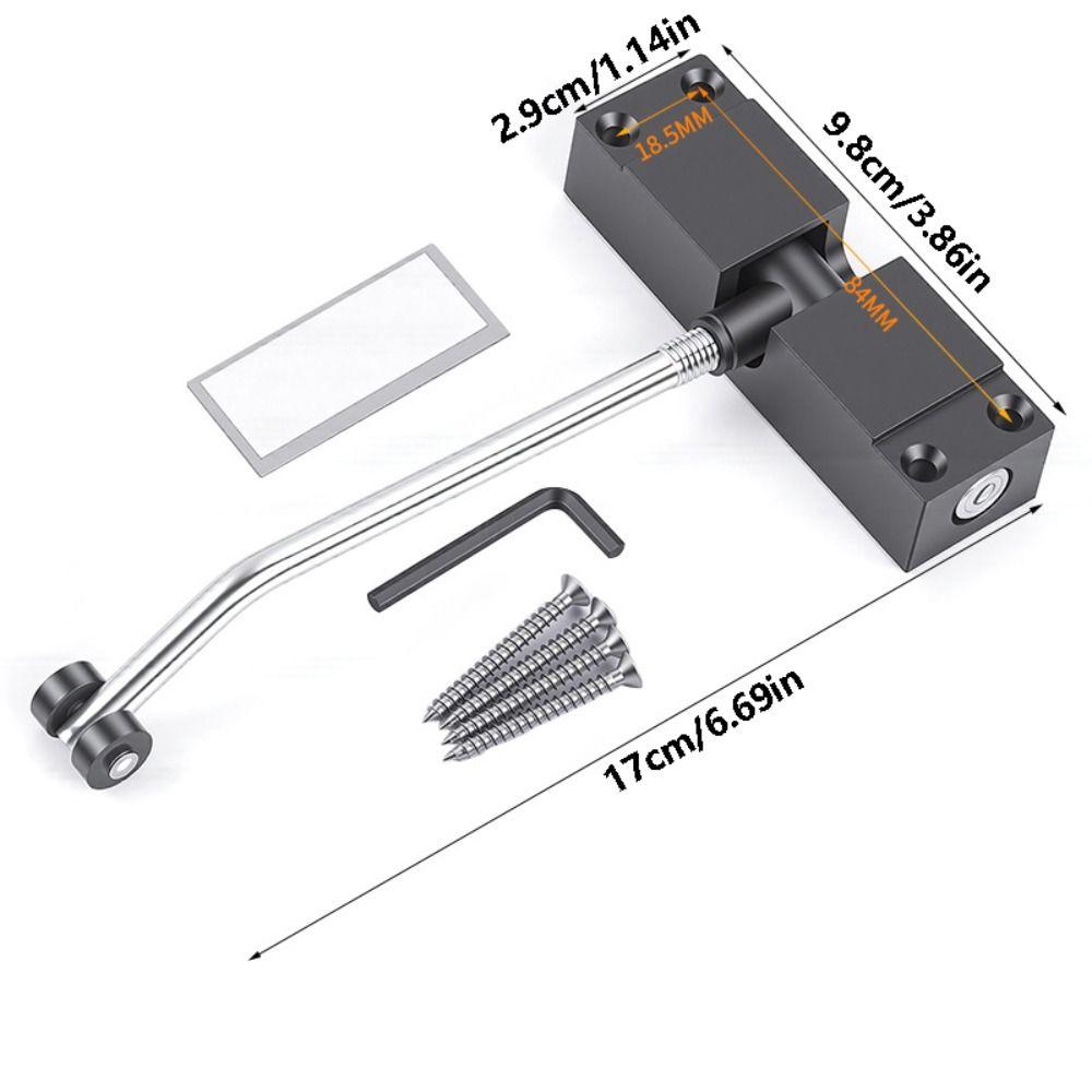 Aluminum Zinc Zinc Alloy Door Closing Device Adjustable Speed Spring Tension Door Closer  Security Doors