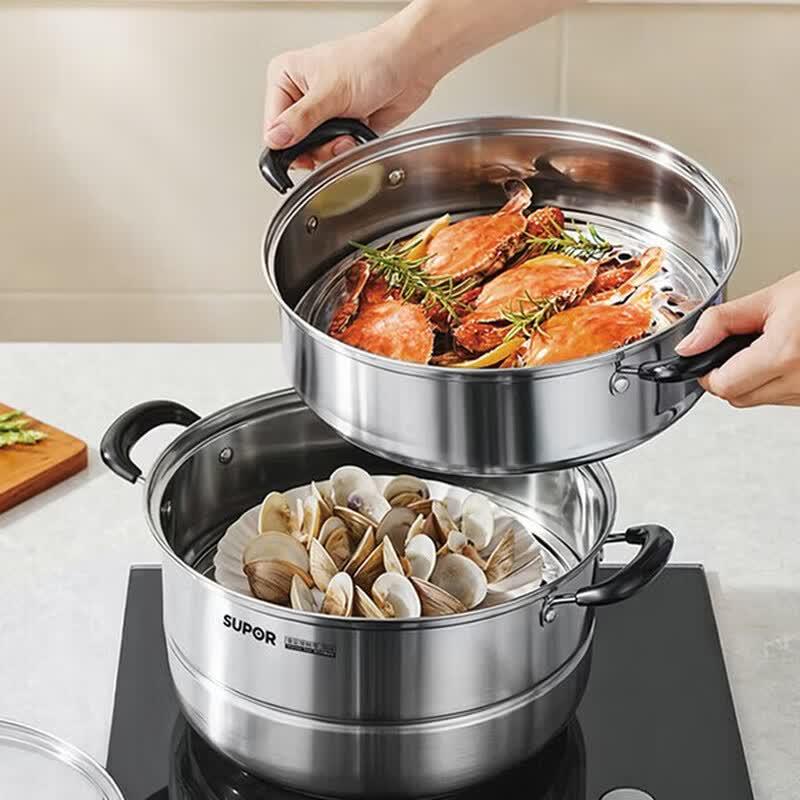 Supor True Flavor 304 Stainless Steel Double-Layer Steamer