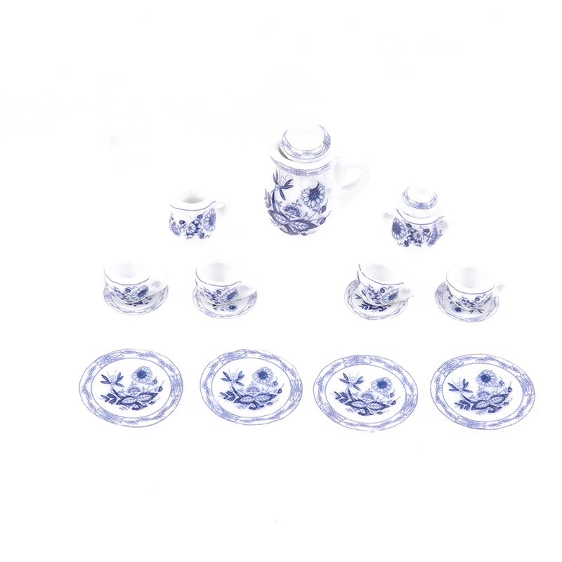 1 Sada 1:12 miniaturních porcelánových keramických čajových šálků domeček pro panenky Nádobí Kuchyňka domeček pro panenky Čajová konvice kutily