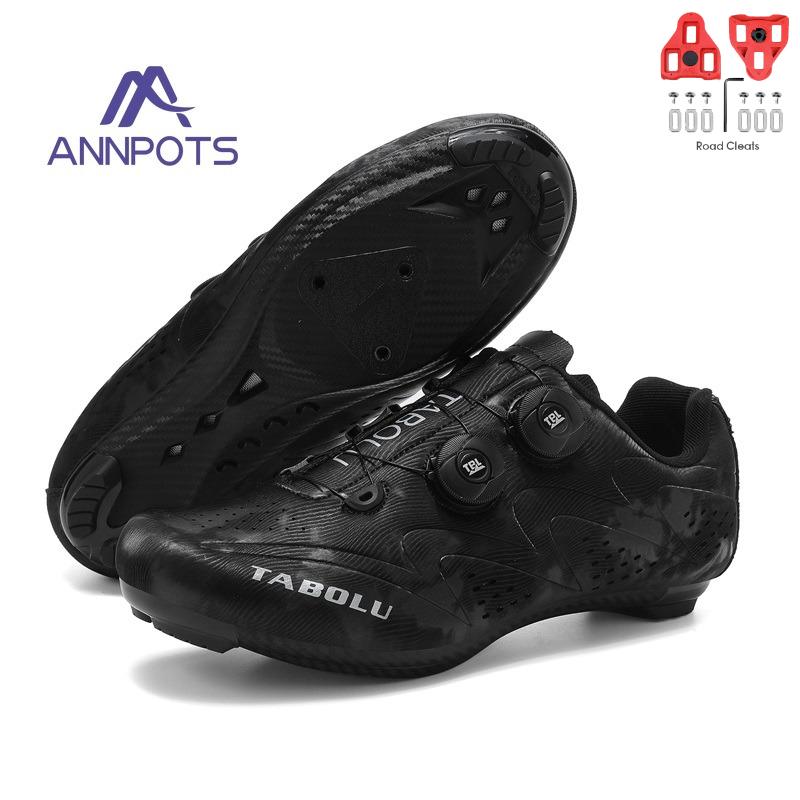 Men's White Male Self-Locking Cleat Non-slip Speed Bicycle Shoes New Road Cycling Shoes Women Spd Racing Sneakers Lightweight