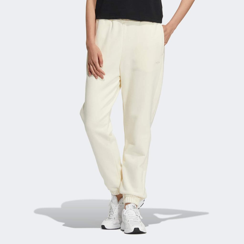 Adidas Originals Solid Color Drawstring Cuffed Sweatpants Women Bottoms Off-White IC8134