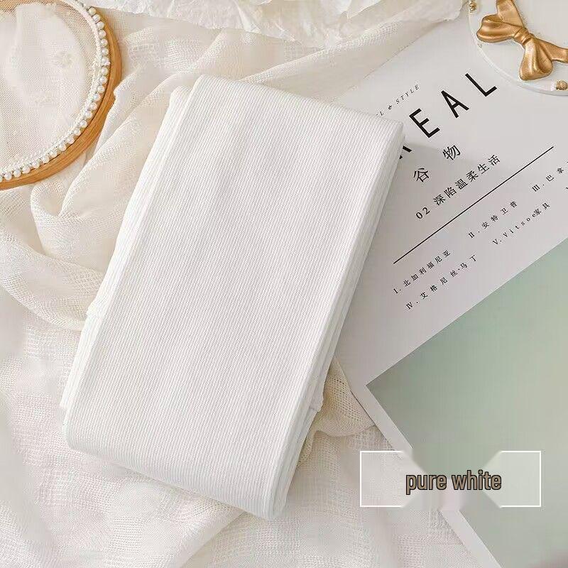 Women's High-Waist Cotton Leggings - Thick, Velvet-Lined, Stirrup Tights In Milk White & Beige for Autumn/Winter