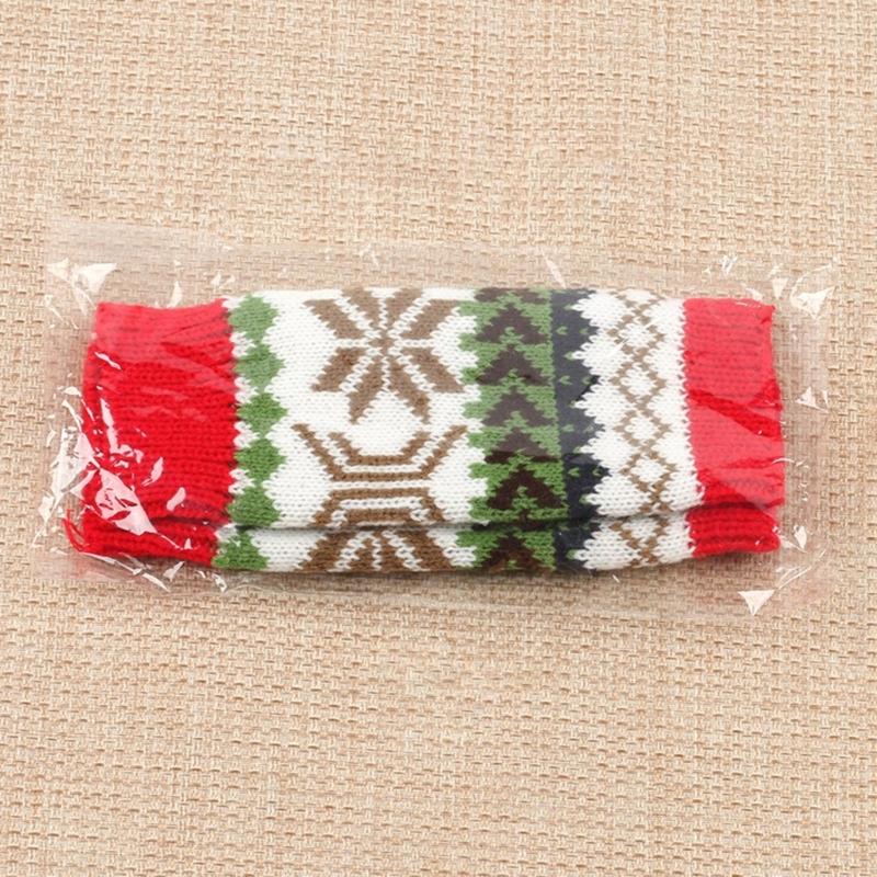 Women Jacquard Gloves Christmas Theme Fingerless Gloves Winter Autumn Handwear