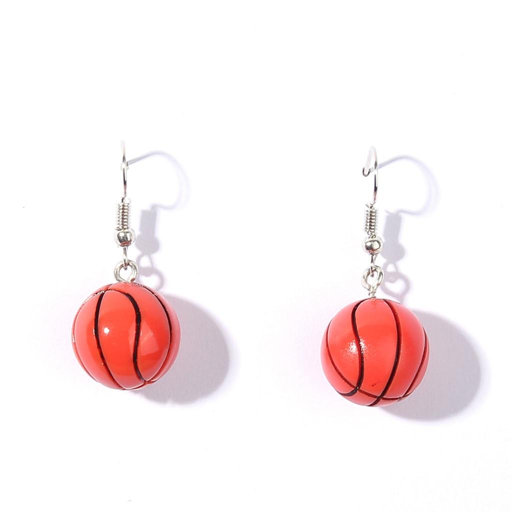 Resin Creativity Earrings With Basketball Design For Casual Or Party Wear