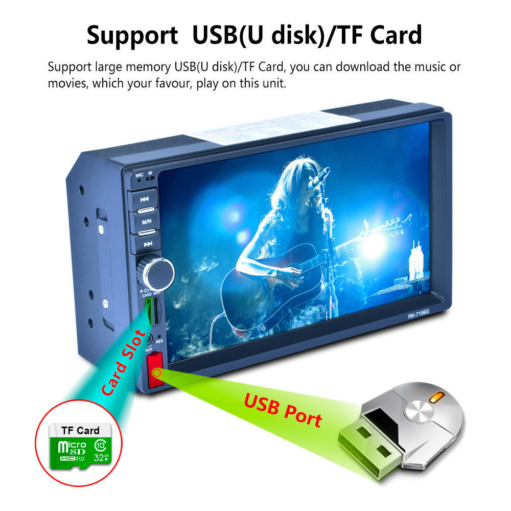 7inch Dual-definition Touch TFT Screen MP5 Unit Player Support MP3 AM FM GPS