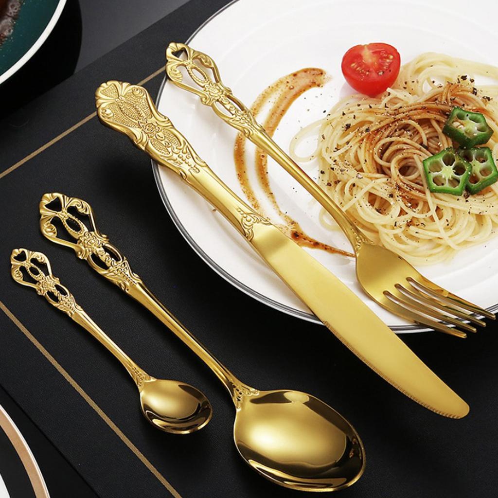 20Pcs Dinnerware Set Stainless Steel Flatware Western Utensils Cutlery Steak Knife Fork and Spoon Home Wedding Christmas Gifts