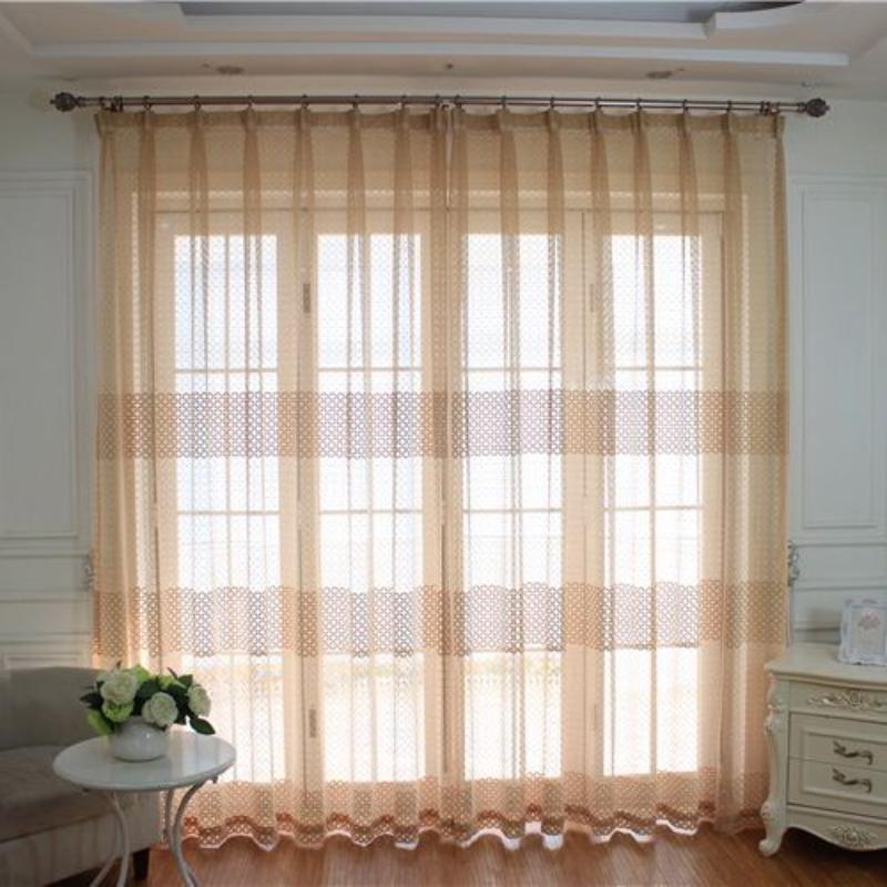 European Sheer Curtains Window Tulle Curtains for Living Room Bedroom Kitchen Voile Embroidered Curtains Drapes Custom