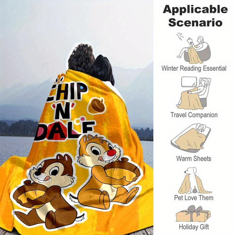1pc,Chip 'N' Dale Throw Blanket Soft & Cozy Home Decor for Couch, Bed, Car, Travel, Camping