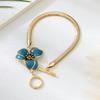 Fashion Colorful Multi Petal Flower Anklets for Women Elegant Chic Flat Snake Bone Chain OT Buckle Anklets Girl Wedding Gift