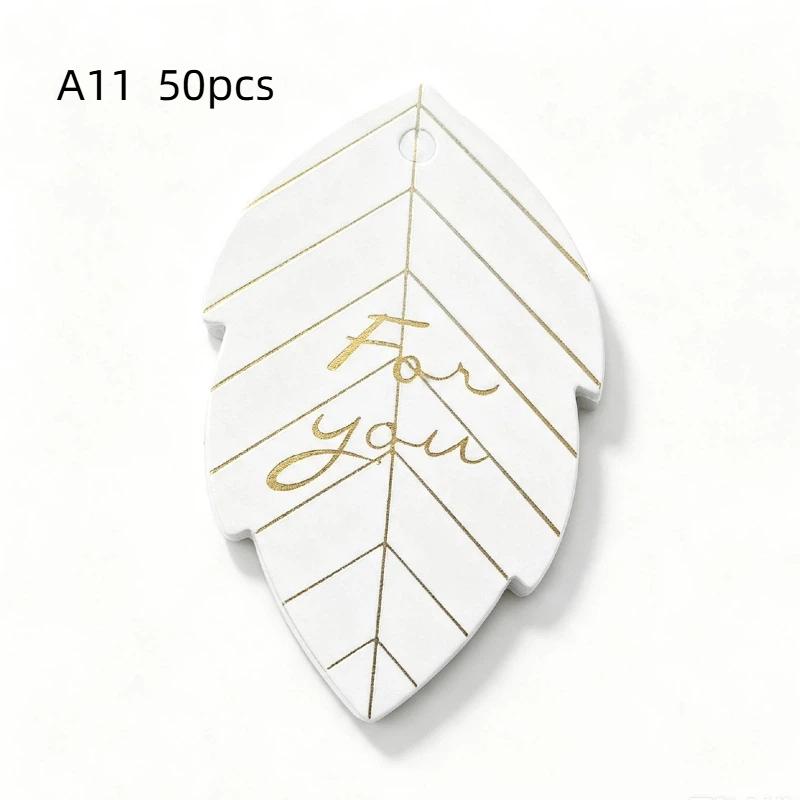 Thank You Tags 50Pcs Bronzing Stamping Black White Paper Card for Valentine's Day Gift Favor Retail Price Label