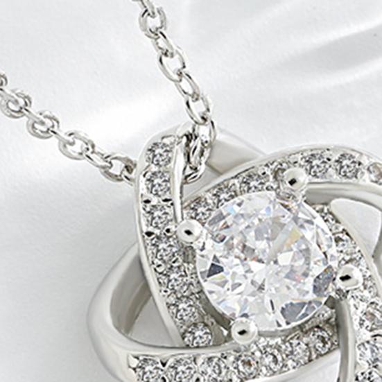 Yousheng Rhinestone Necklace for Women Eternal Love Necklace Dainty Infinity Pendant Anniversary Birthday Jewelry Gift for Wife Mom Daughter