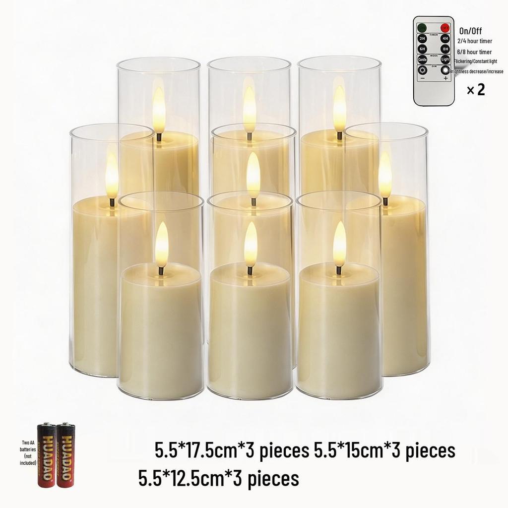 Acrylic Bullet-Shaped Remote-Controlled Flameless Candle Lamp