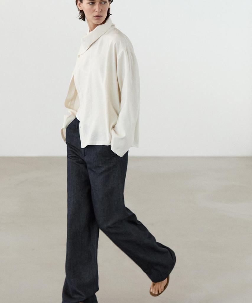 Masimodutti Linen Wide Leg Pants