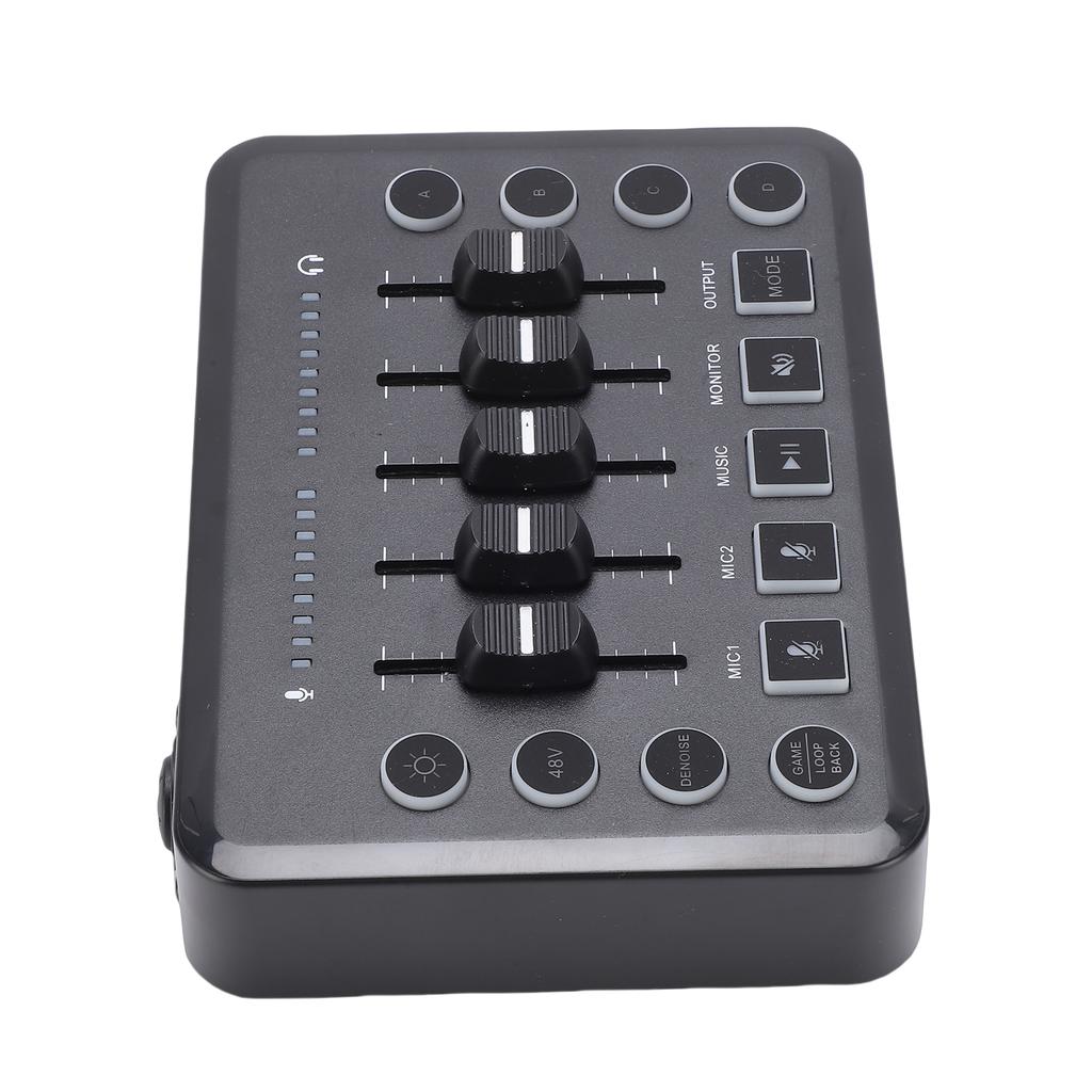 Wireless Live Streaming Sound Card Mixer, Noise Reduction, RGB Lights, 4 Custom Recording Buttons, BT5.0, Compatible