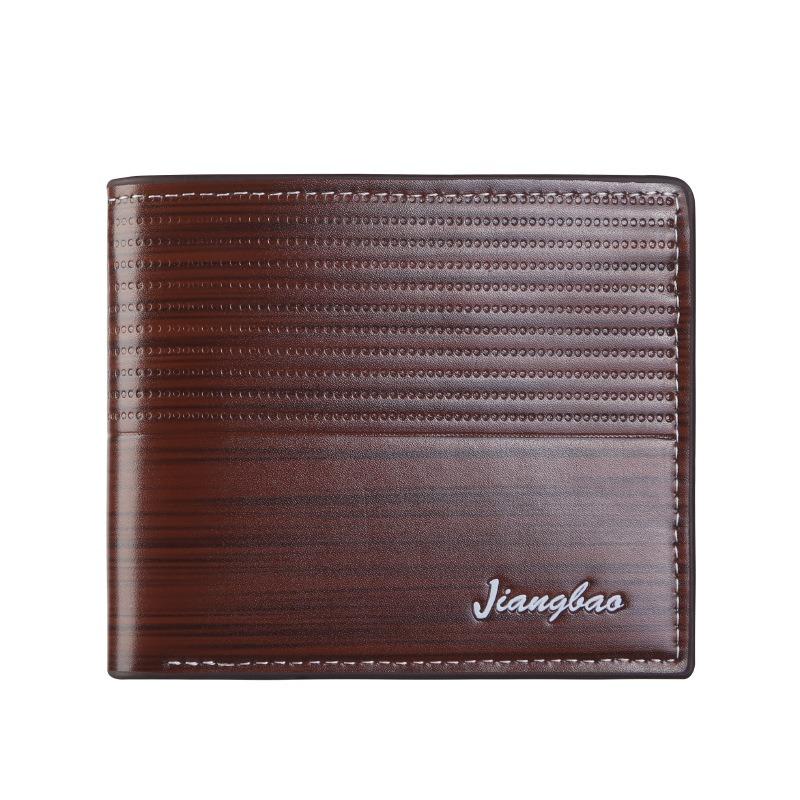 Men's Wallet Retro Printed Strip Short Zipper Bag Promotional Thin Change Bag