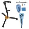 Alto Sax Stand Set Metal Holder Rack Saxophone Cleaning Kit Portable Saxophones Accessories