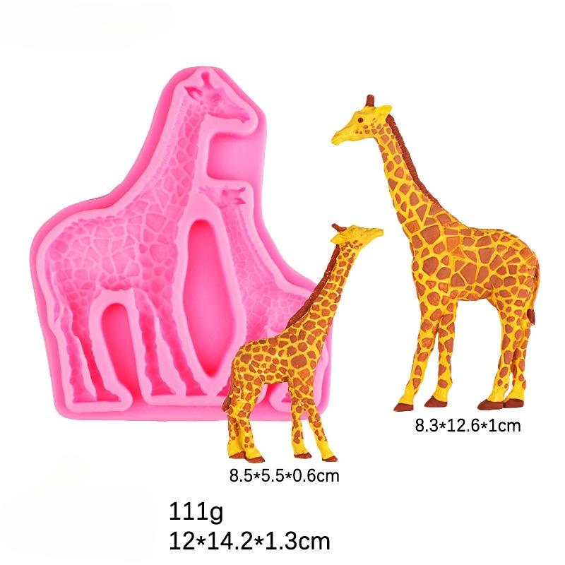 3D Jungle Animals Giraffe/Lion/Elephant Silicone Mold Fondant Chocolate Mould Cake Decorating Tools DIY Clay Bakeware Model