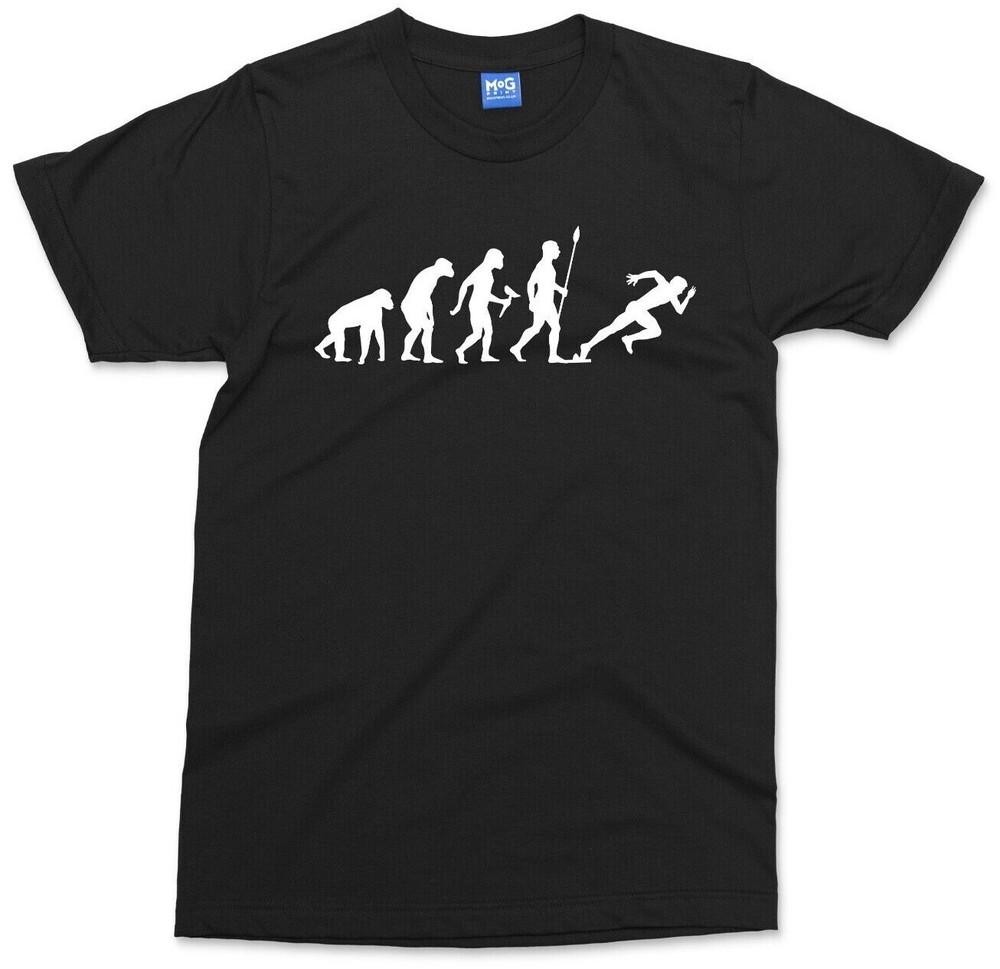 Funny Runner Evolution T-shirt Sprinter Running Marathon Athlete Athletics Gifts