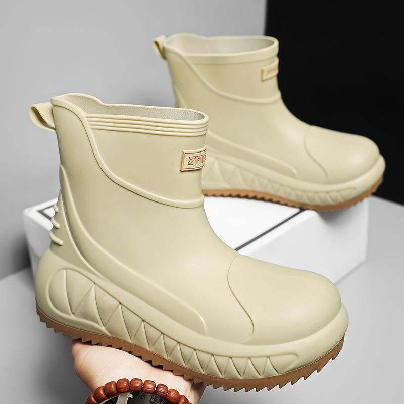 Fashion rain shoes men's outdoor waterproof fishing shoes versatile water shoes non-slip kitchen men's soft-soled comfortable rubber shoes