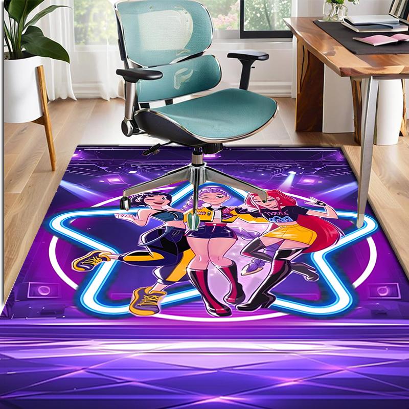 KPop Dämonenjäger Muster Teppich, Innen-/Außenmatte, für Picknick, Spielzimmer, Schlafzimmer, Büro, Wohnzimmer, Heimdeko Teppich, Geburtstagsgeschenk