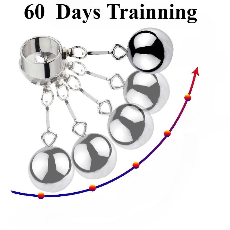 Metal Penis Ring Cock Ring with Steel Balls Penis Weight Trainer Sex Toys for Men Stretching Erection Cock Sexual Stimulation