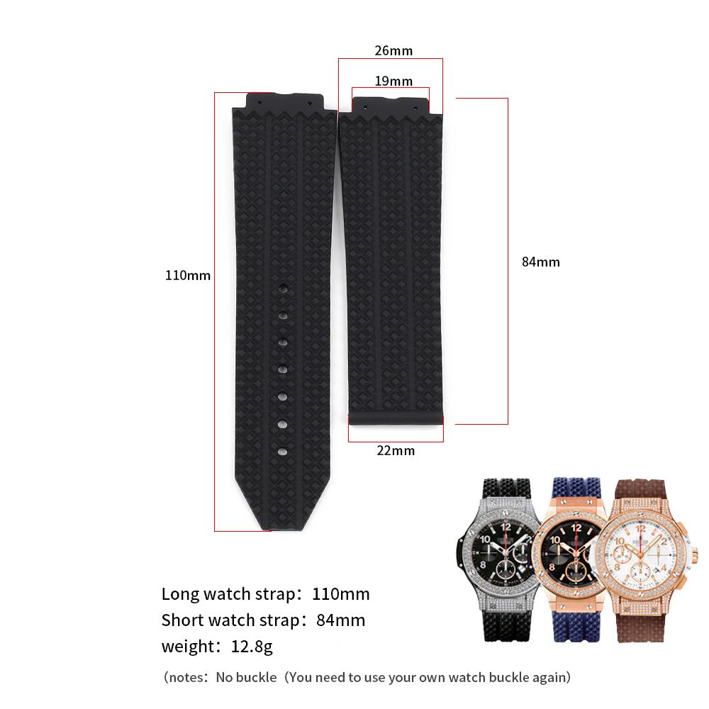 Silikonový vodotěsný řemínek k hodinkám pro řadu HUBLOT Classic Fusion Universe Big Bang Řemínek na zápěstí s vertikálními pruhy
