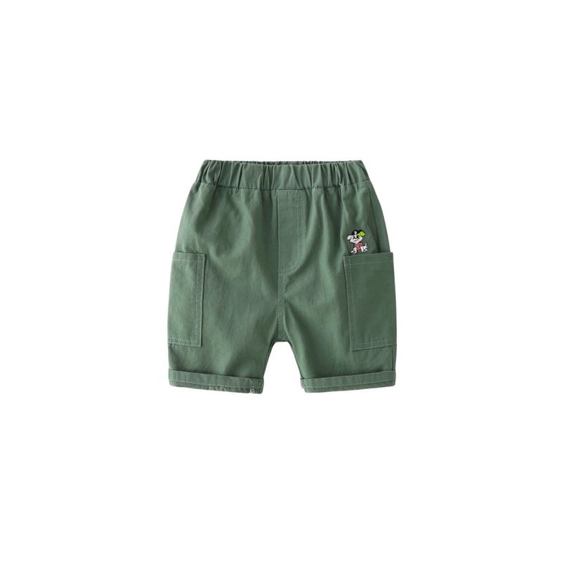 Kids Fifth Pants Summer Baby Boy Shorts Children's Clothing Casual with Big Pockets Middle Pants Boy Cartoon Embroider Pants