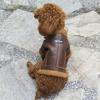 Thickened Dog Leather Jacket Coat Windproof Dog Fur Jackets Winter Pet Clothes  Photograph