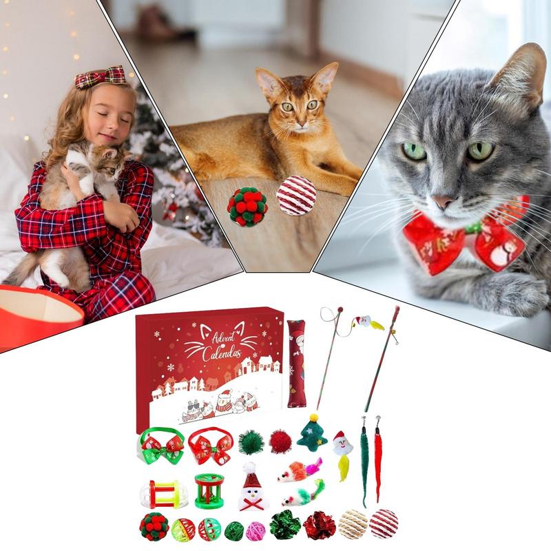 Advent Calendar Cat Toys Teaser Toys For Cats 24 Days Christmas Countdown Calendar Funny Teaser Toy For Indoor Cats