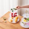 6pcs Cake Stand Afternoon Tea Wedding Plates Party Embossed Tableware Holder