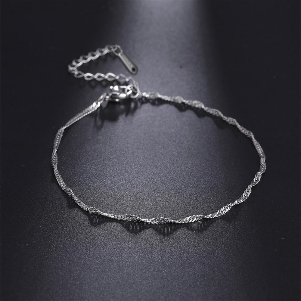 Stainless Steel Gold Chain Bracelet Heart Beaded Couple Bracelets Wrist Jewelry Gift for Women Men
