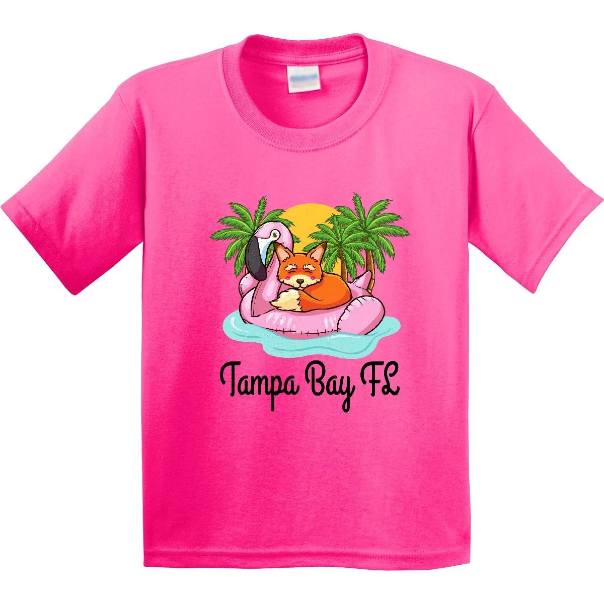 Inktastic Tampa Bay Florida Flamingo Youth kids boys T-Shirt Beach Pool Ocean Clothes Tee 100